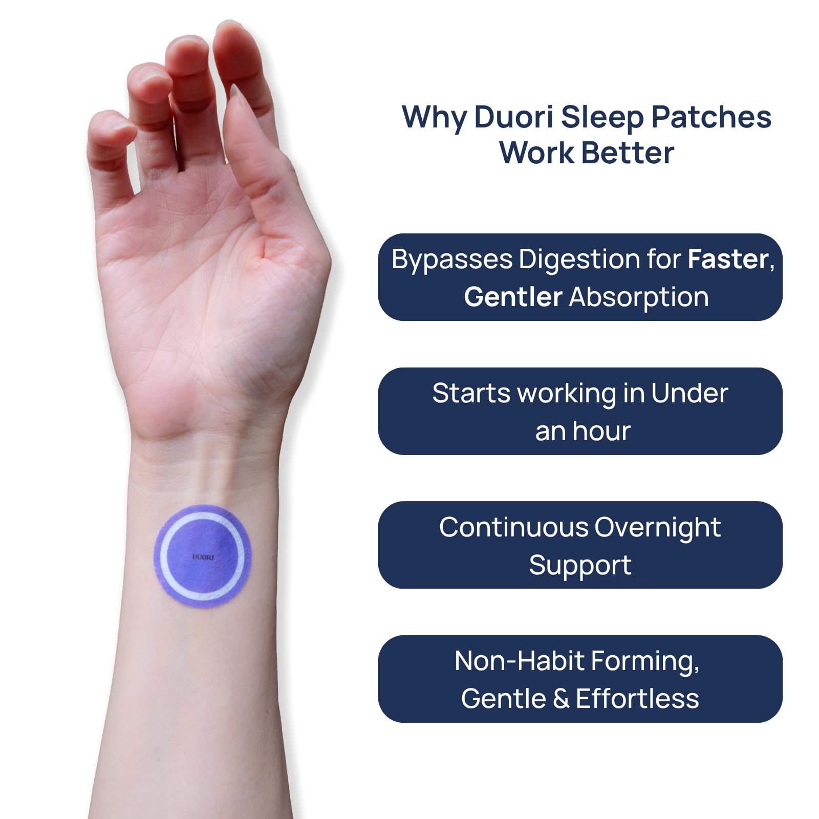 DUORI Sleep Patches parche en la piel: liberación gradual para dormir sin interrupciones