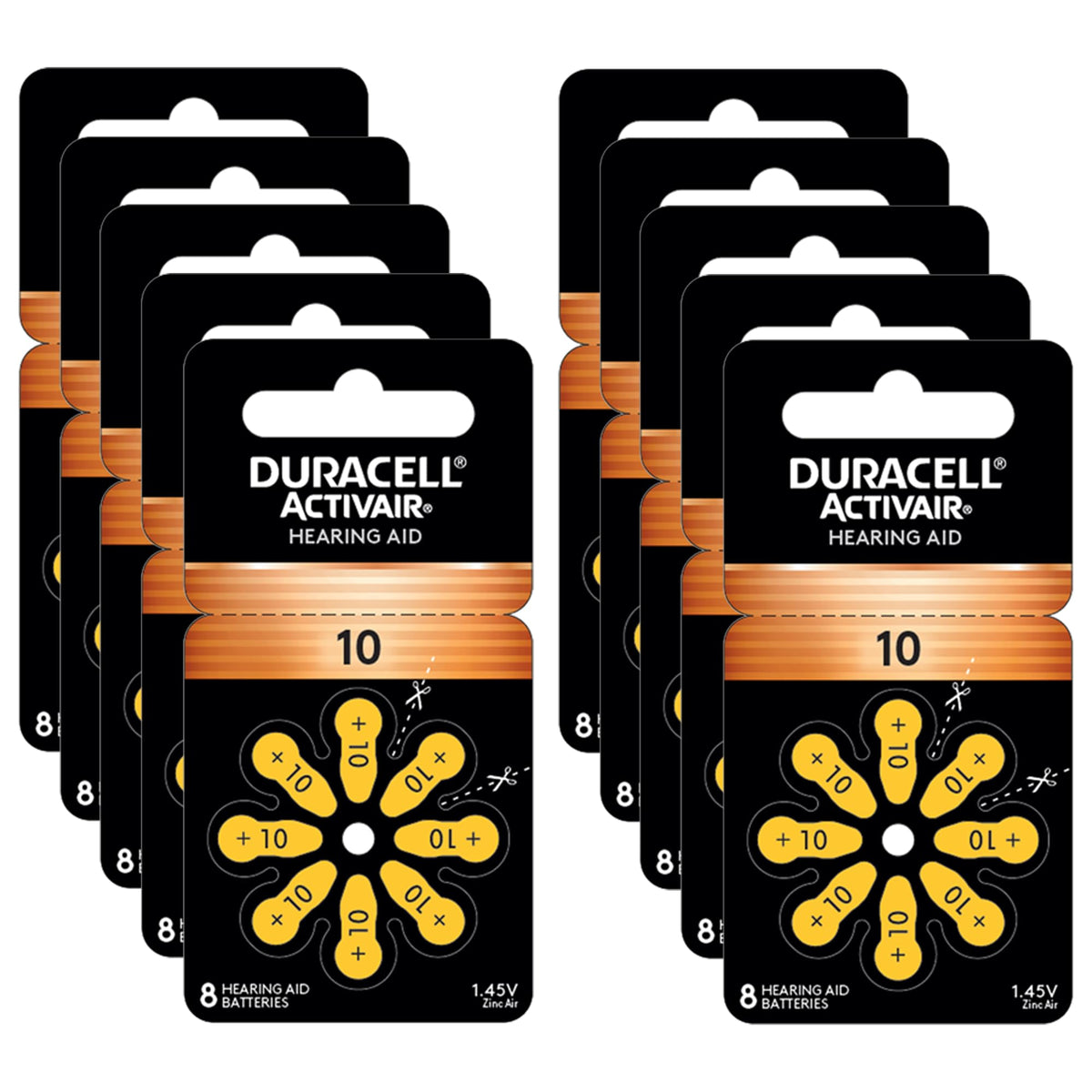 Duracell Activair empaque frontal mostrando protección y almacenamiento