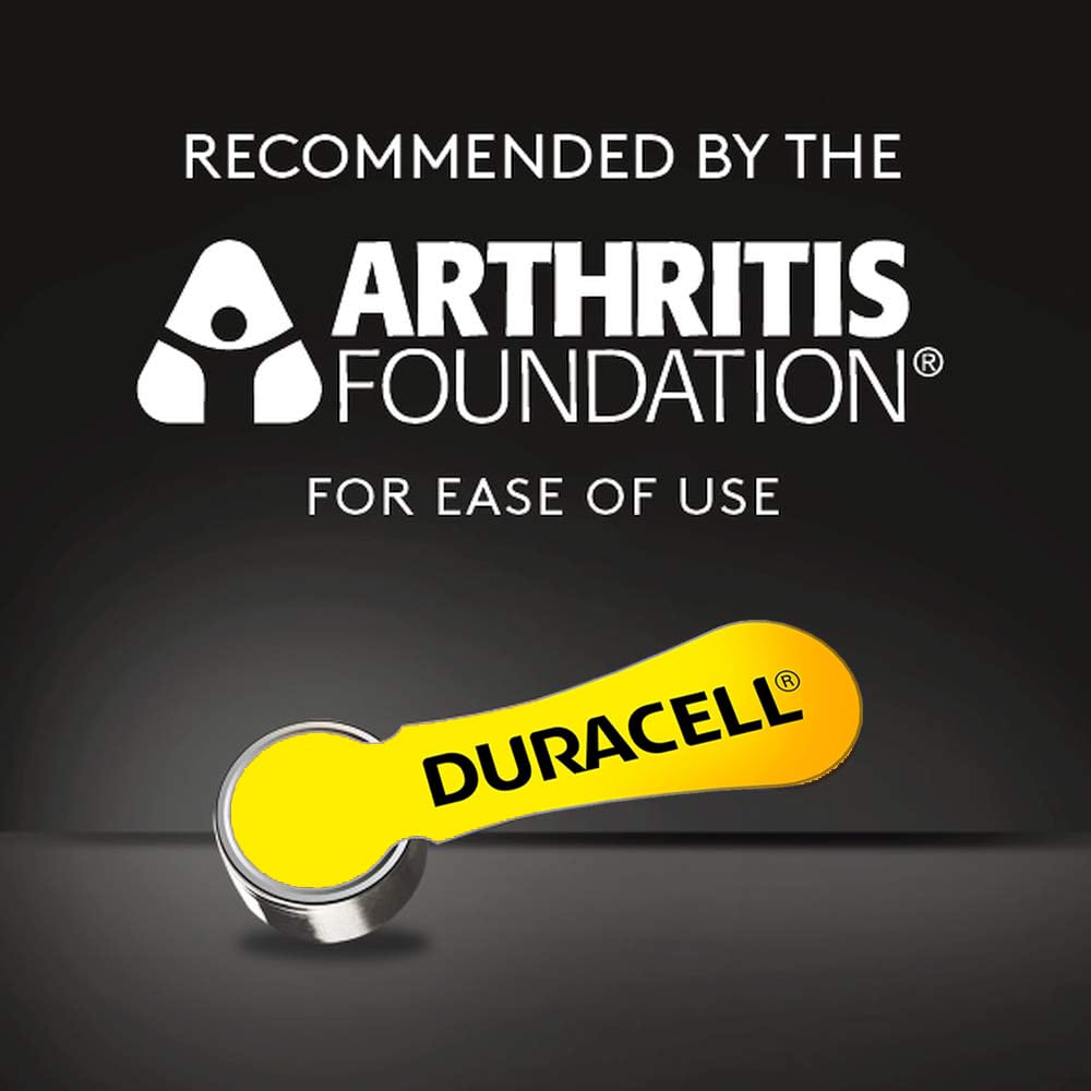 Duracell Activair pila vista cercana que muestra textura y tamaño