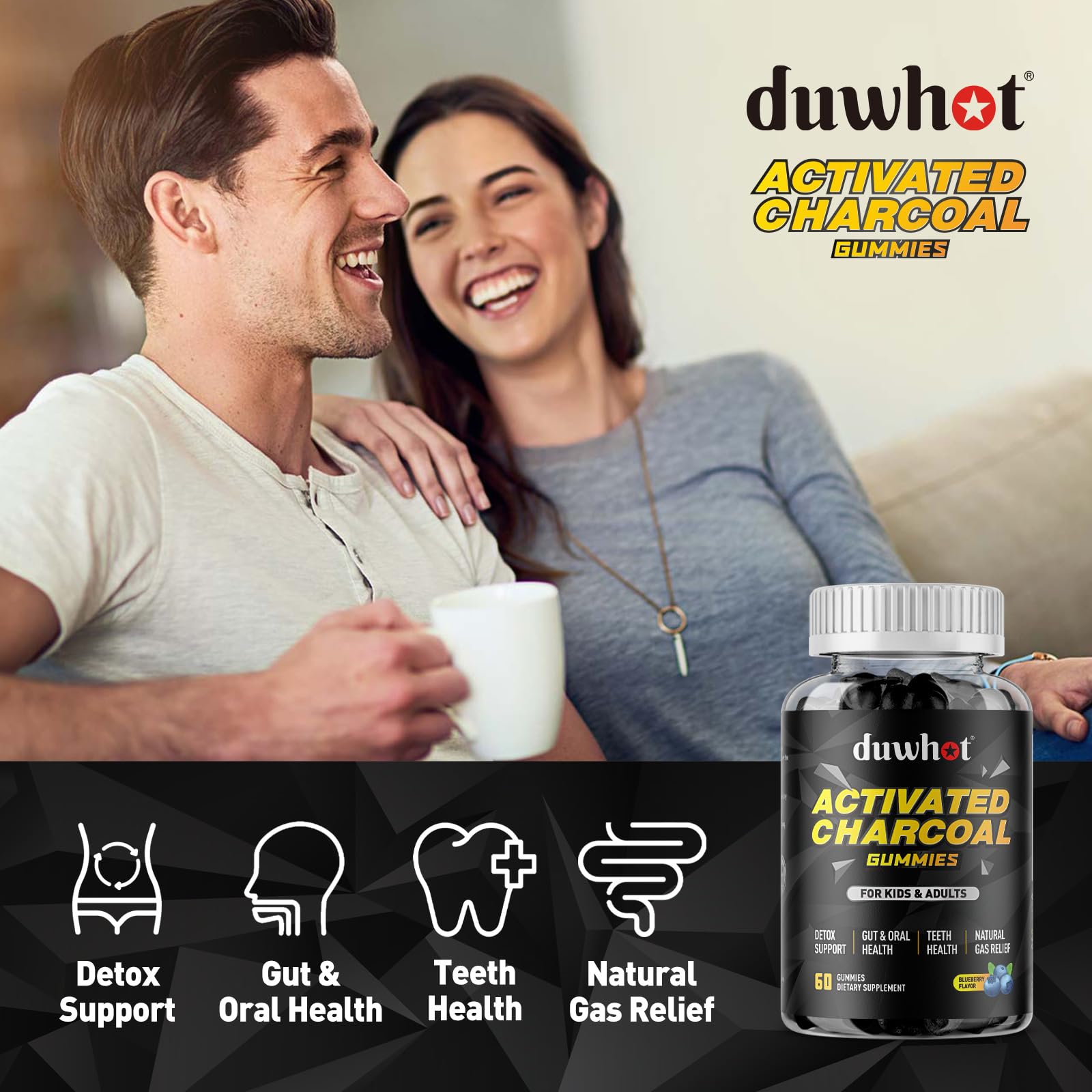 Etiqueta duwhot con ingredientes y certificación GMP para mayor confianza en calidad