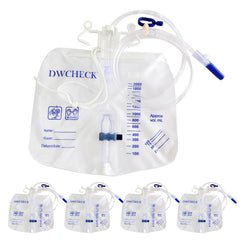 DWCHECK frente del pack de 5 bolsas mostrando capacidad y accesorios