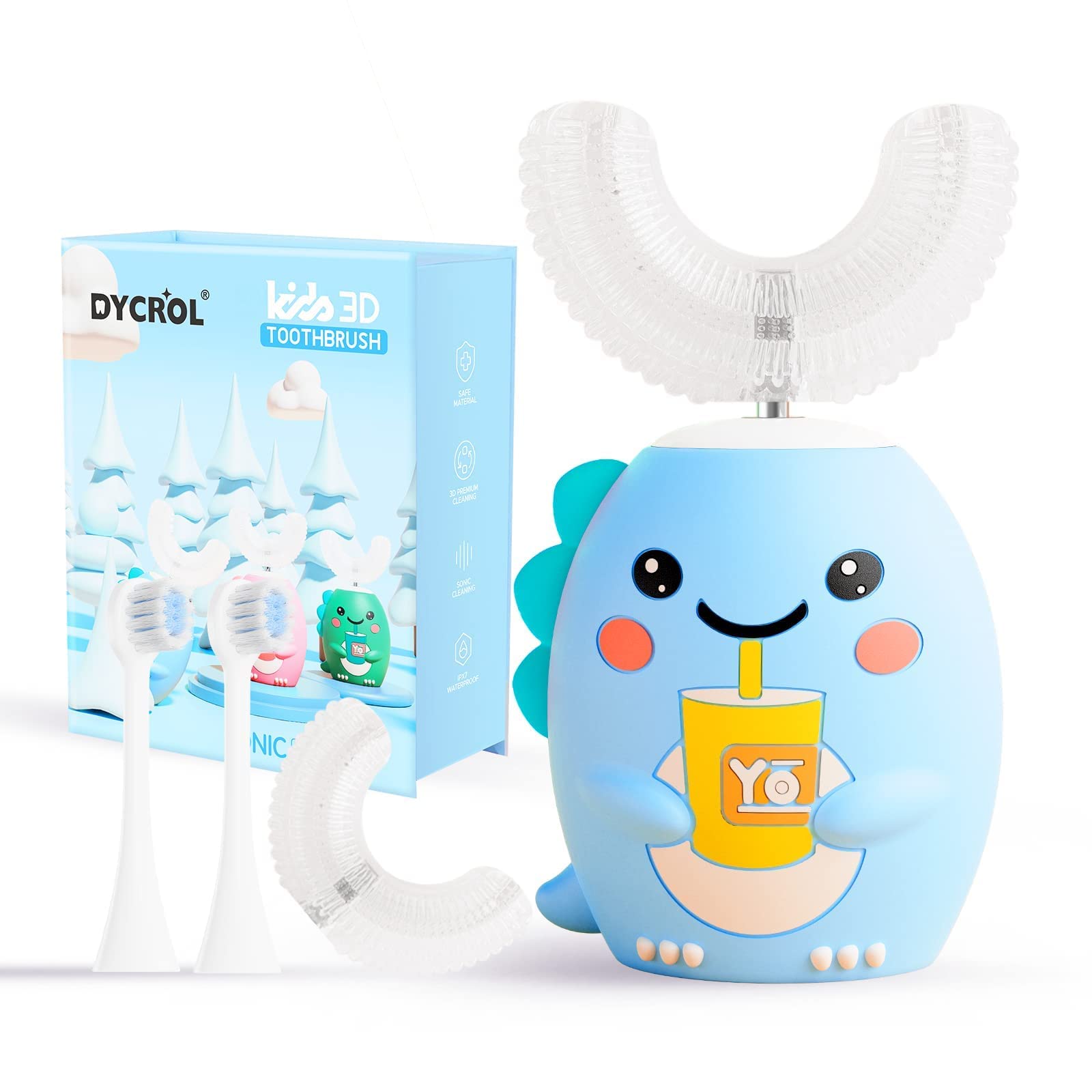 DYCROL vista frontal del cepillo infantil con empaque y diseño atractivo