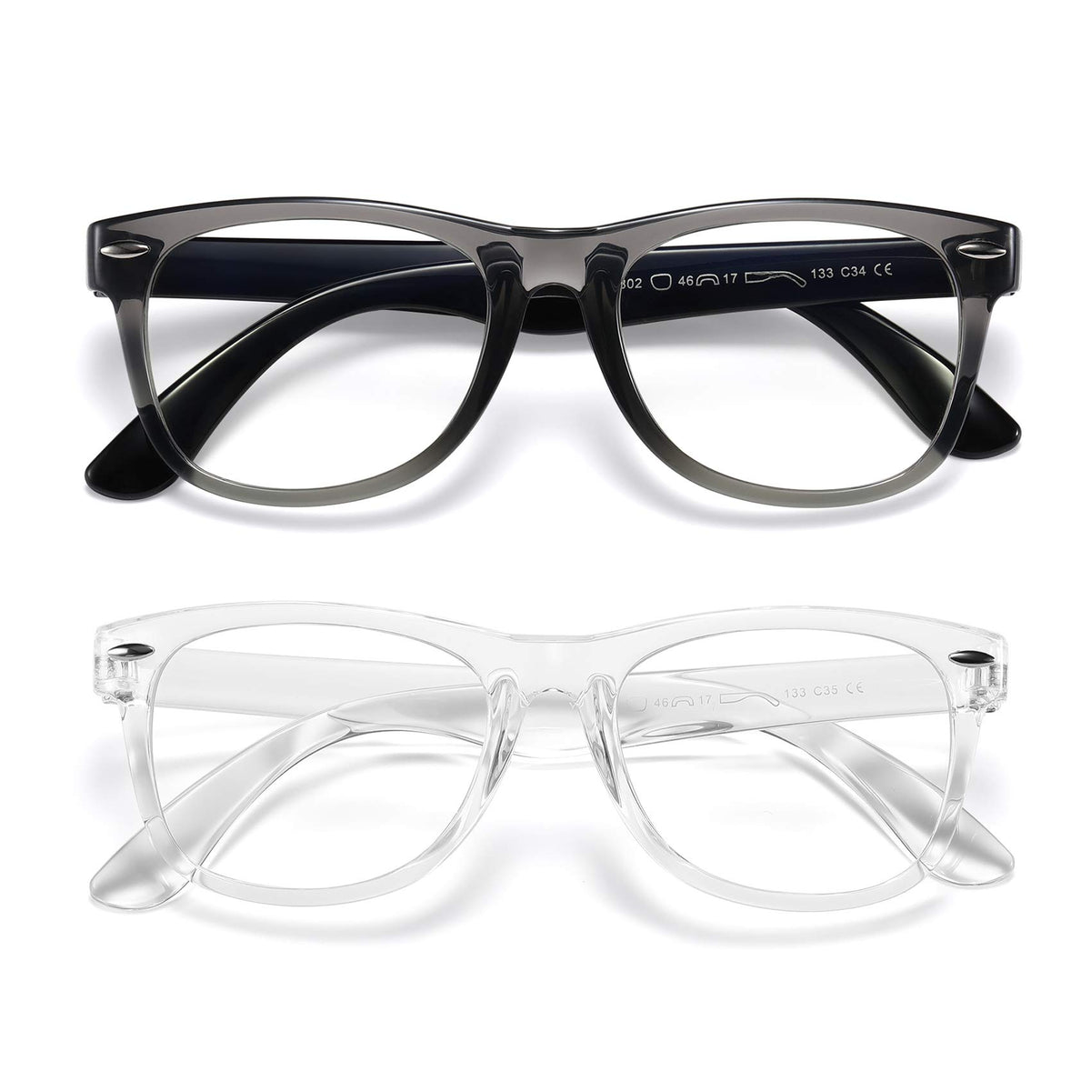 DYLB vista frontal de las gafas infantiles, diseño atractivo y cómodo