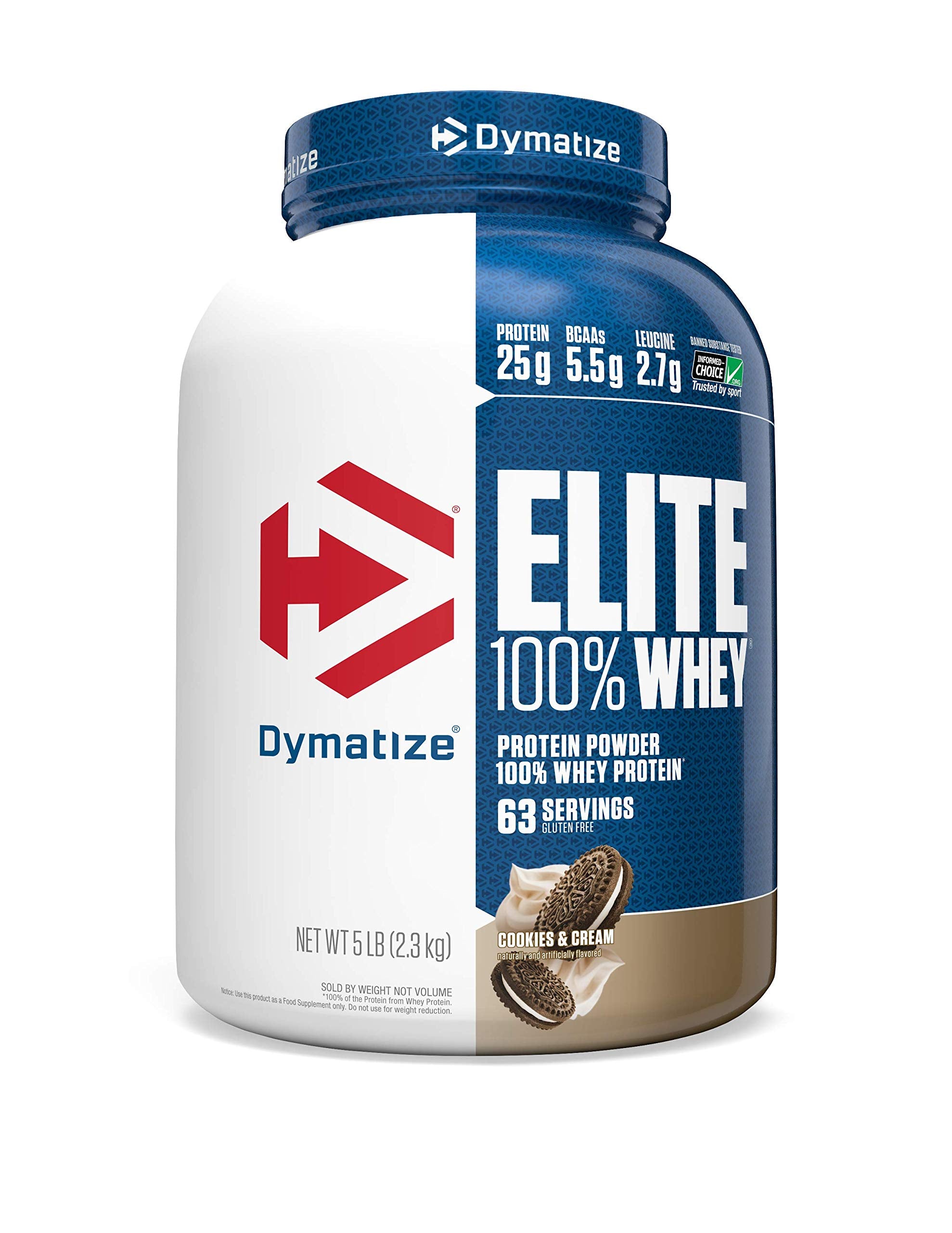 Dymatize envase frontal Cookies & Cream mostrando diseño y servicios