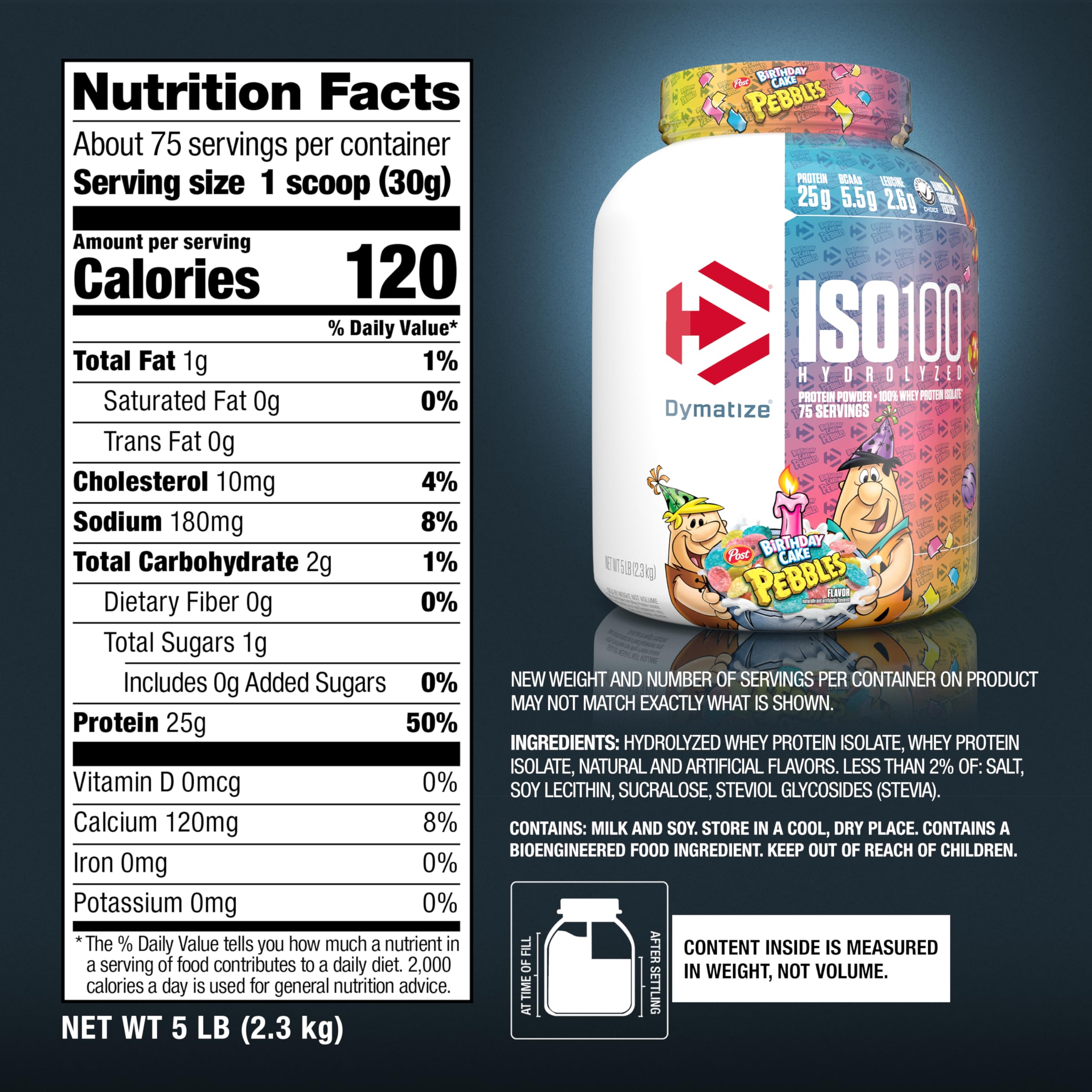 Dymatize ISO100 etiqueta de ingredientes y valores nutricionales, transparencia y calidad