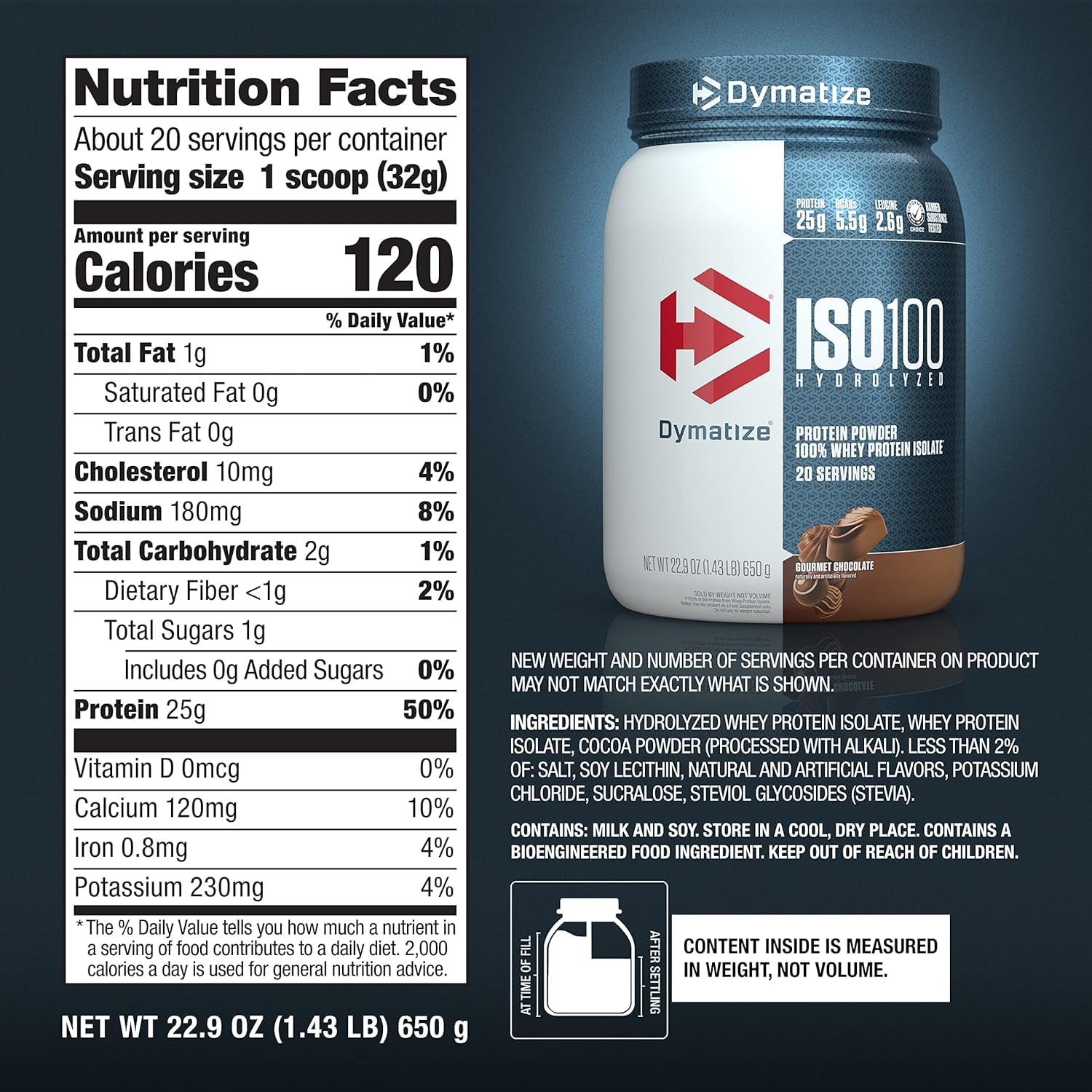 Botella con Dymatize ISO100 en gimnasio recuperación y conveniencia