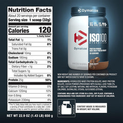 Botella con Dymatize ISO100 en gimnasio recuperación y conveniencia