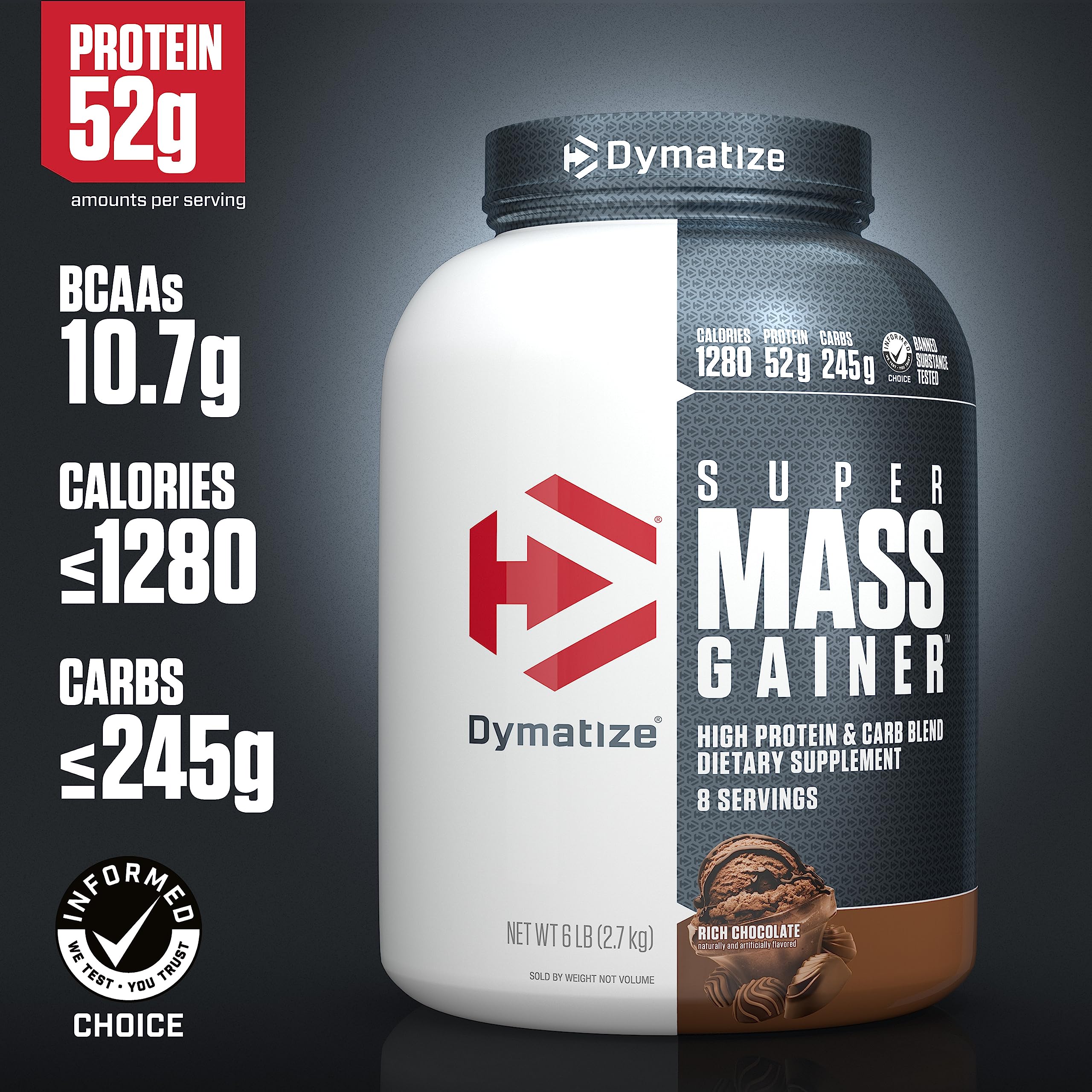 Dymatize polvo textura cacao en primer plano para mezcla suave