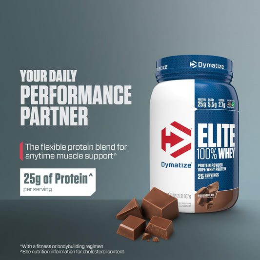 Dymatize textura del polvo en primer plano, fácil mezcla y disolución