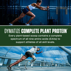 Escena de gimnasio con persona usando Dymatize Vegan Plant Protein Vainilla Suave, apoyo a objetivos activos
