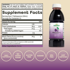 Dynamic Health etiqueta detalle que destaca ingredientes 100% jugo