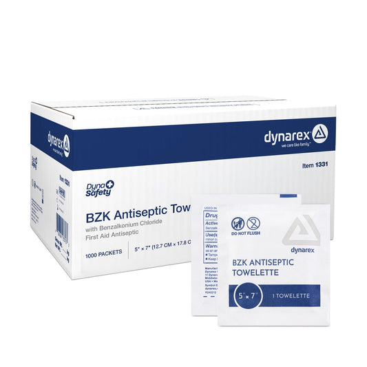 Dynarex empaque frontal que muestra caja grande y cantidad para abastecer
