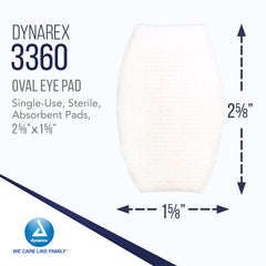 Dynarex parche ovalado primer plano que resalta ajuste cómodo y absorbente