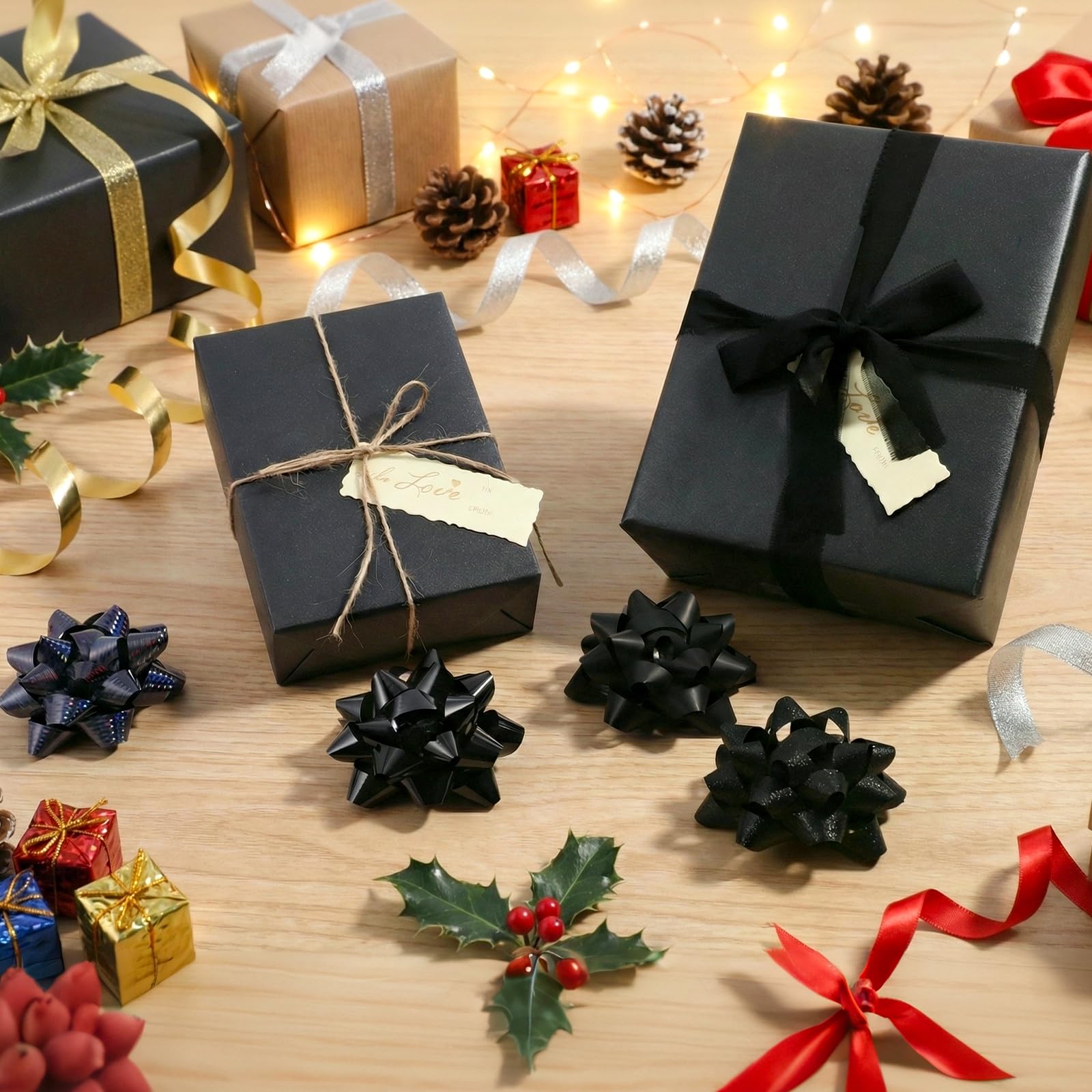 DYSHIPEN regalo envuelto con lazo aplicado, demuestra resultado rápido y atractivo