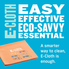 E-Cloth paño junto a mano para mostrar tamaño y facilidad de transporte