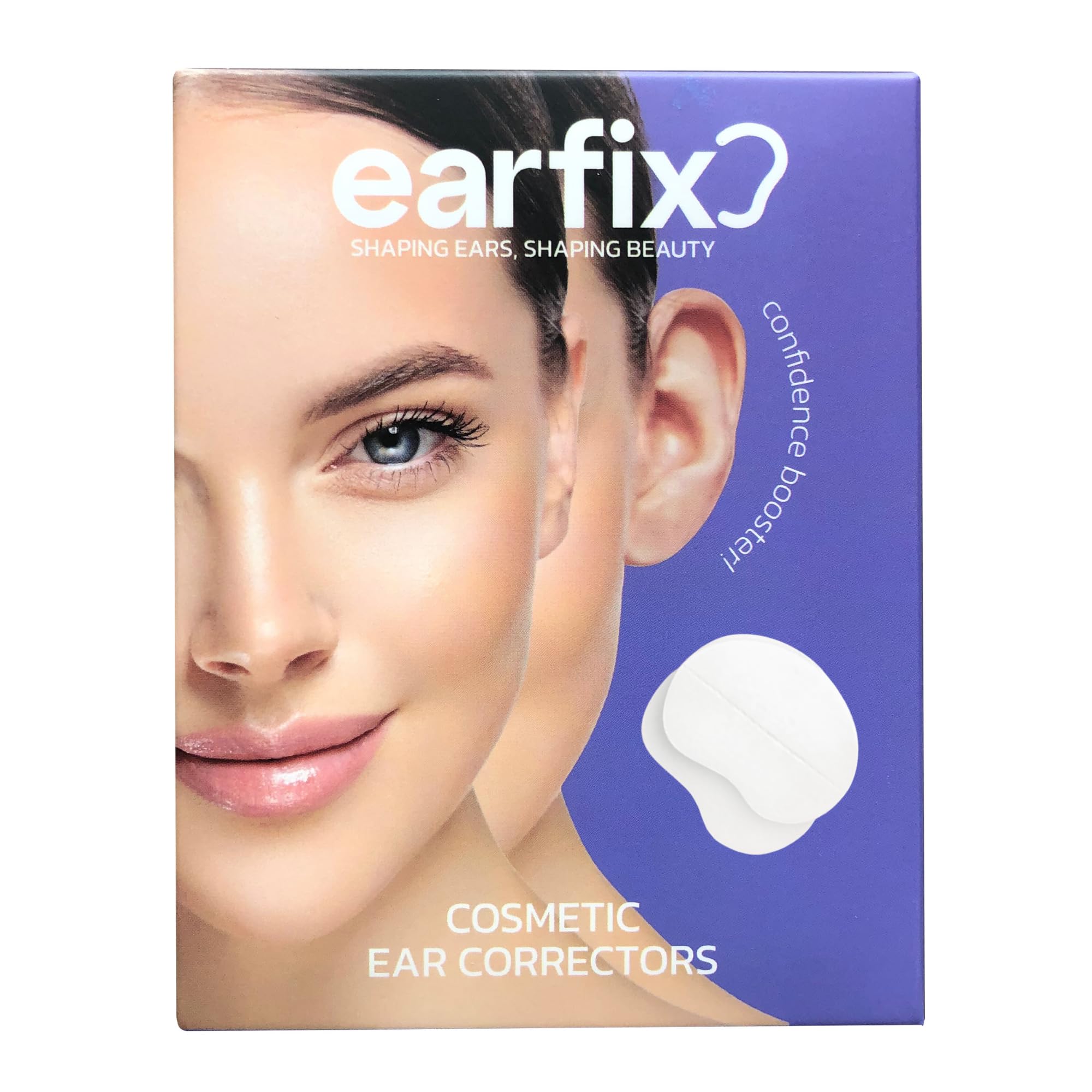 EarFix empaque frontal mostrando 8 correctores y beneficio discreción