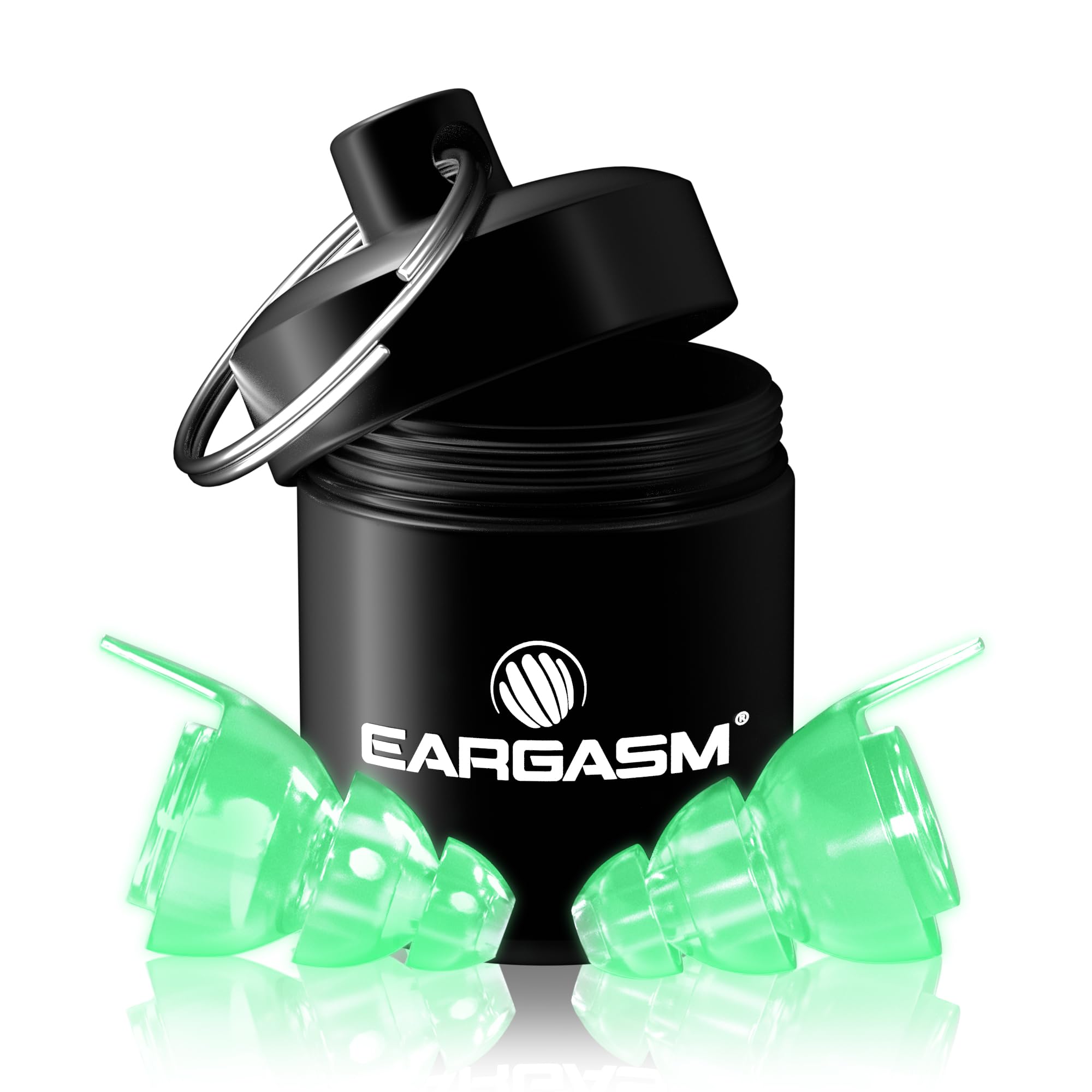 Eargasm tapa frontal del empaque mostrando el diseño y beneficio de protección