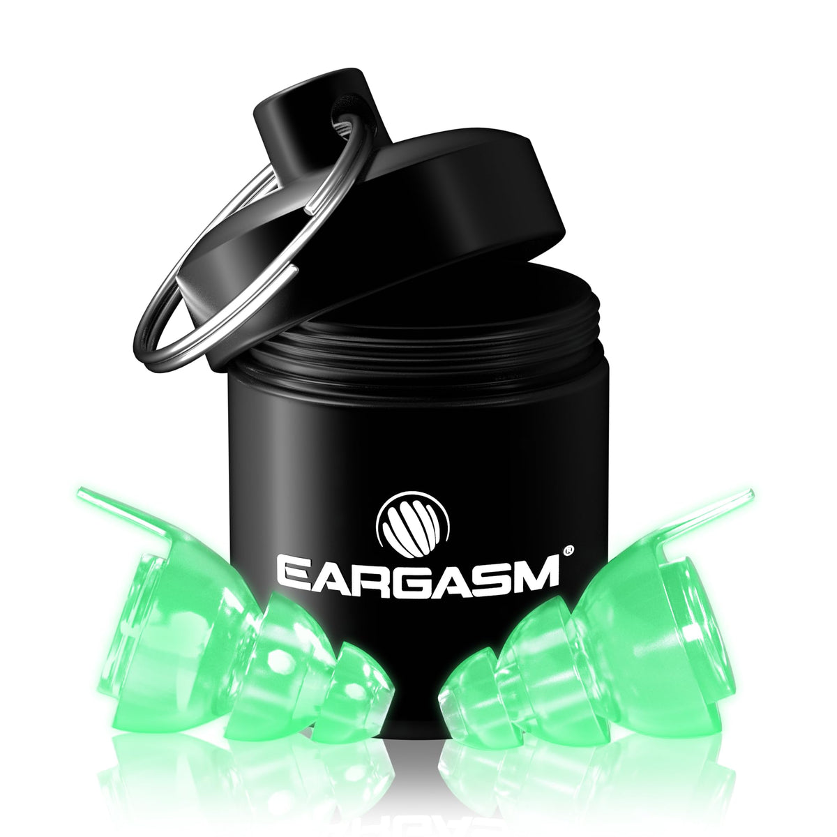 Eargasm tapa frontal del empaque mostrando el diseño y beneficio de protección