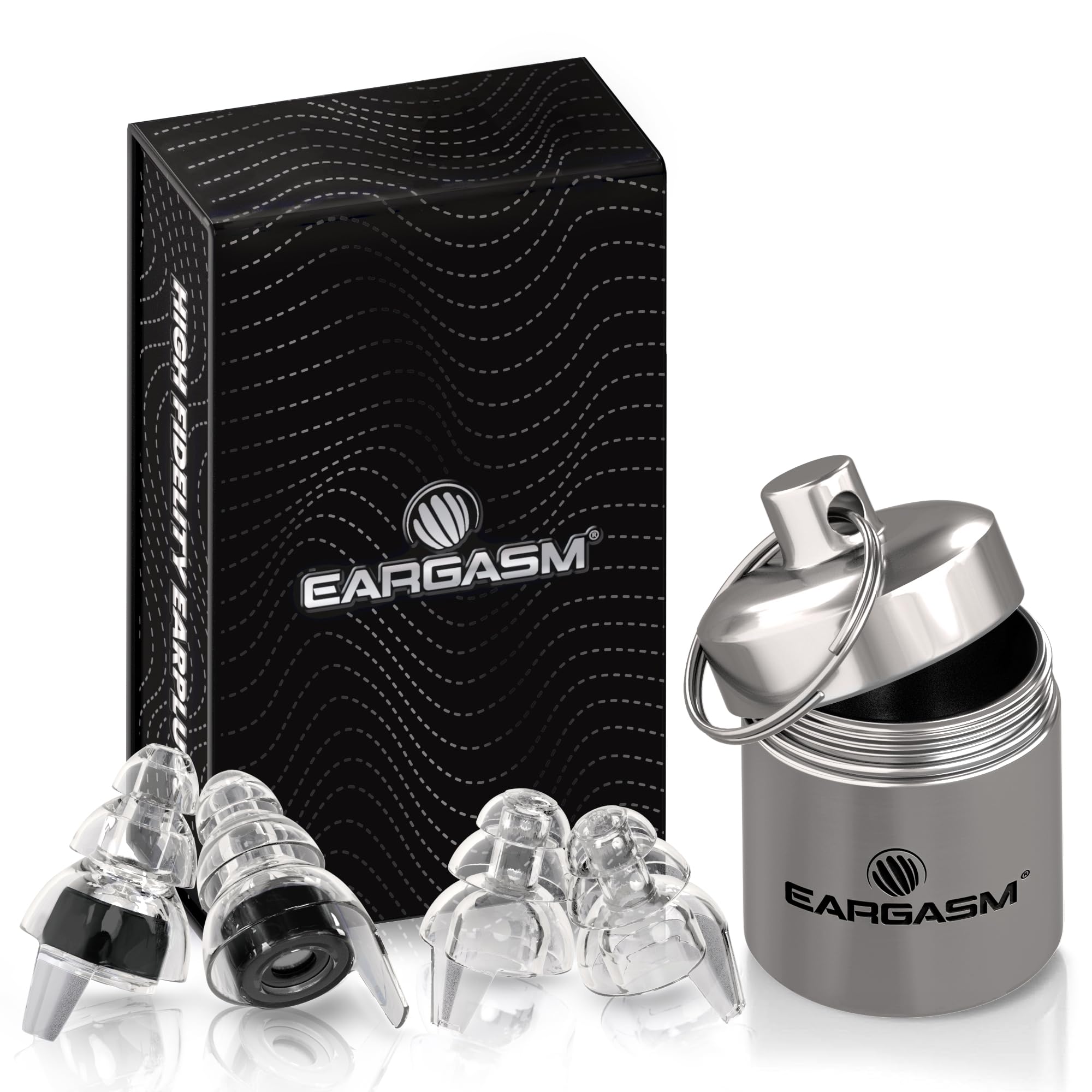 Eargasm filtro acústico negro en primer plano, preserva claridad musical