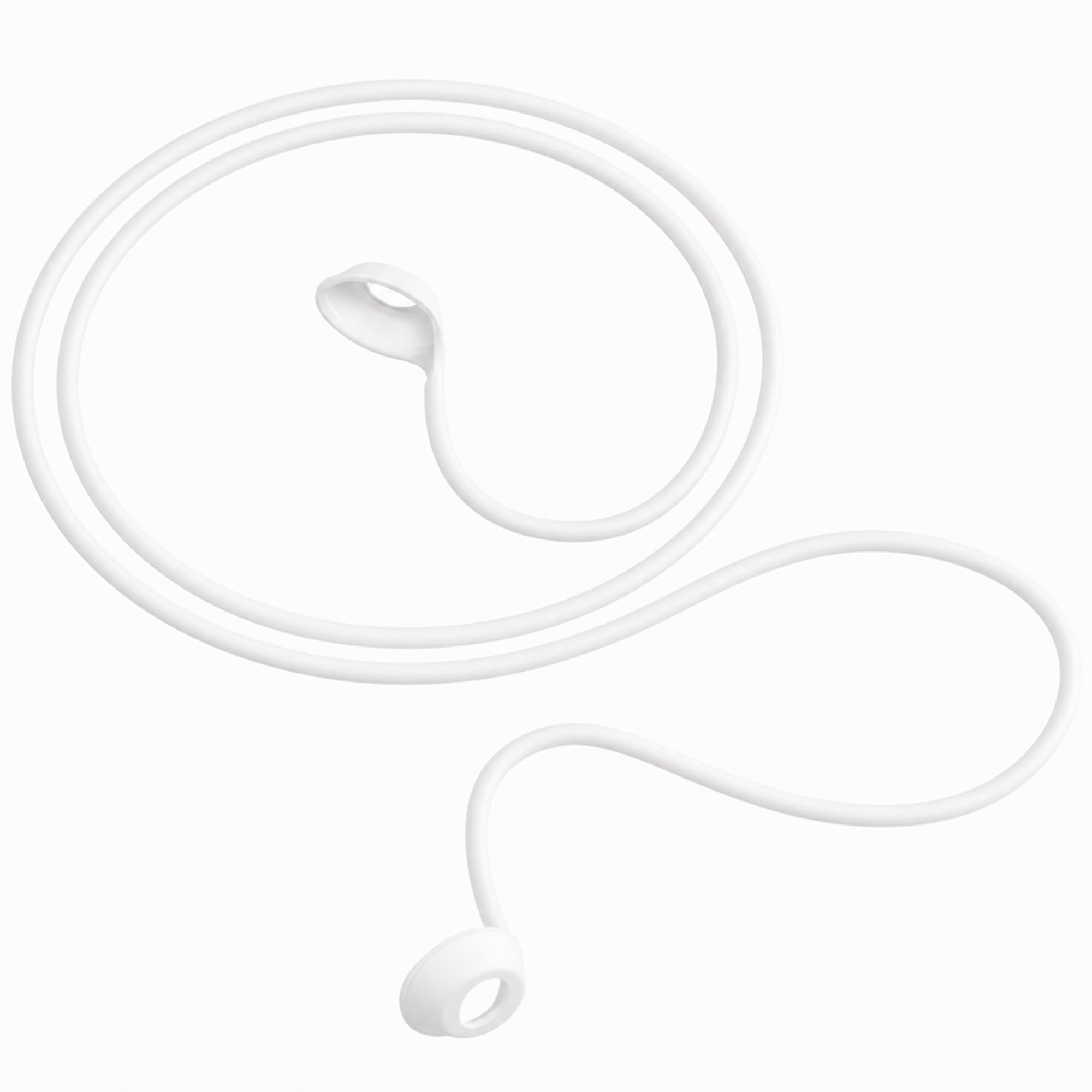 Eargasm cordón blanco frontal colgado mostrando su discreción y fácil acceso