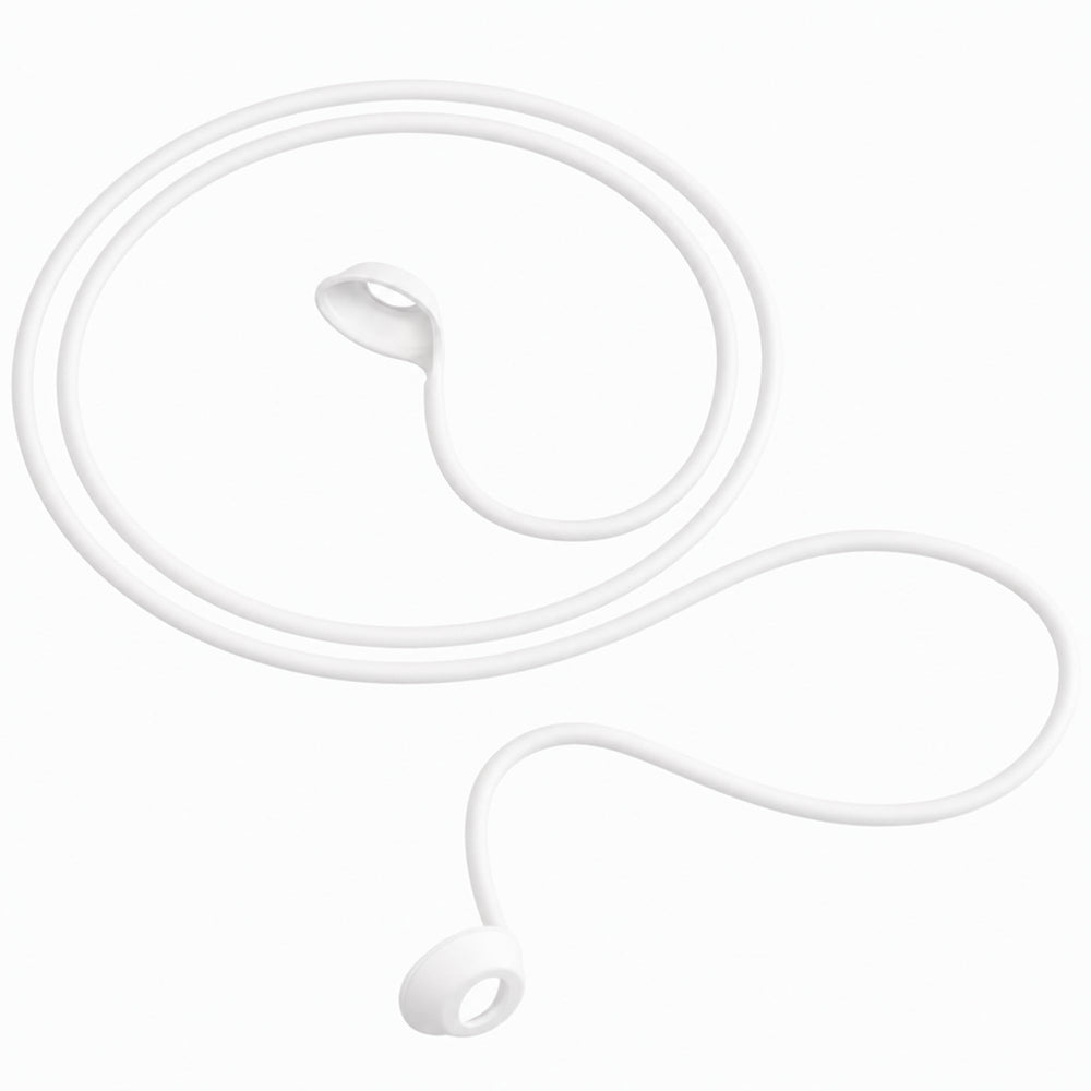 Eargasm cordón blanco frontal colgado mostrando su discreción y fácil acceso