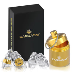 Eargasm High Fidelity Gold primer plano del filtro que preserva calidad sonora