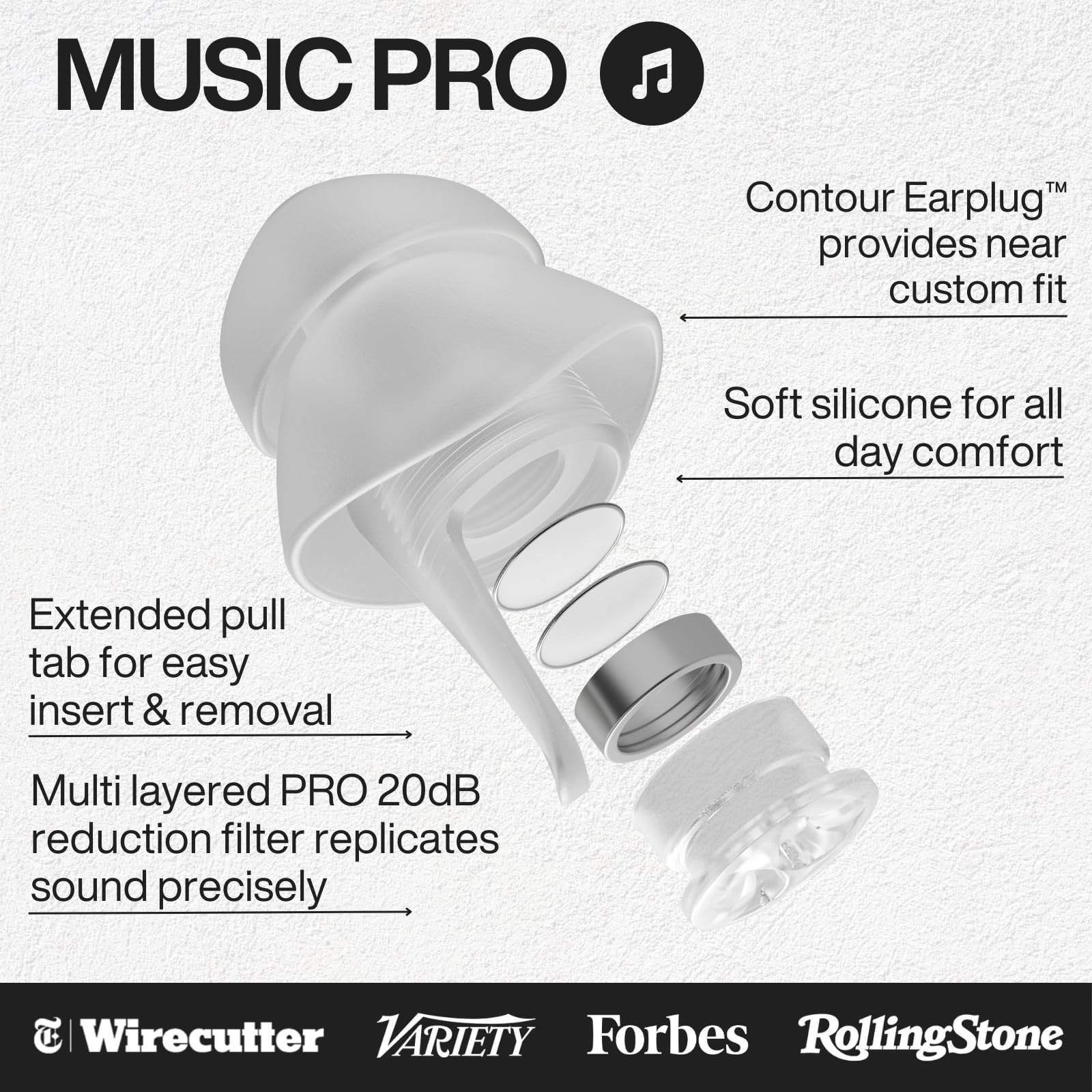 EarPeace textura de silicona del tapón para confort prolongado