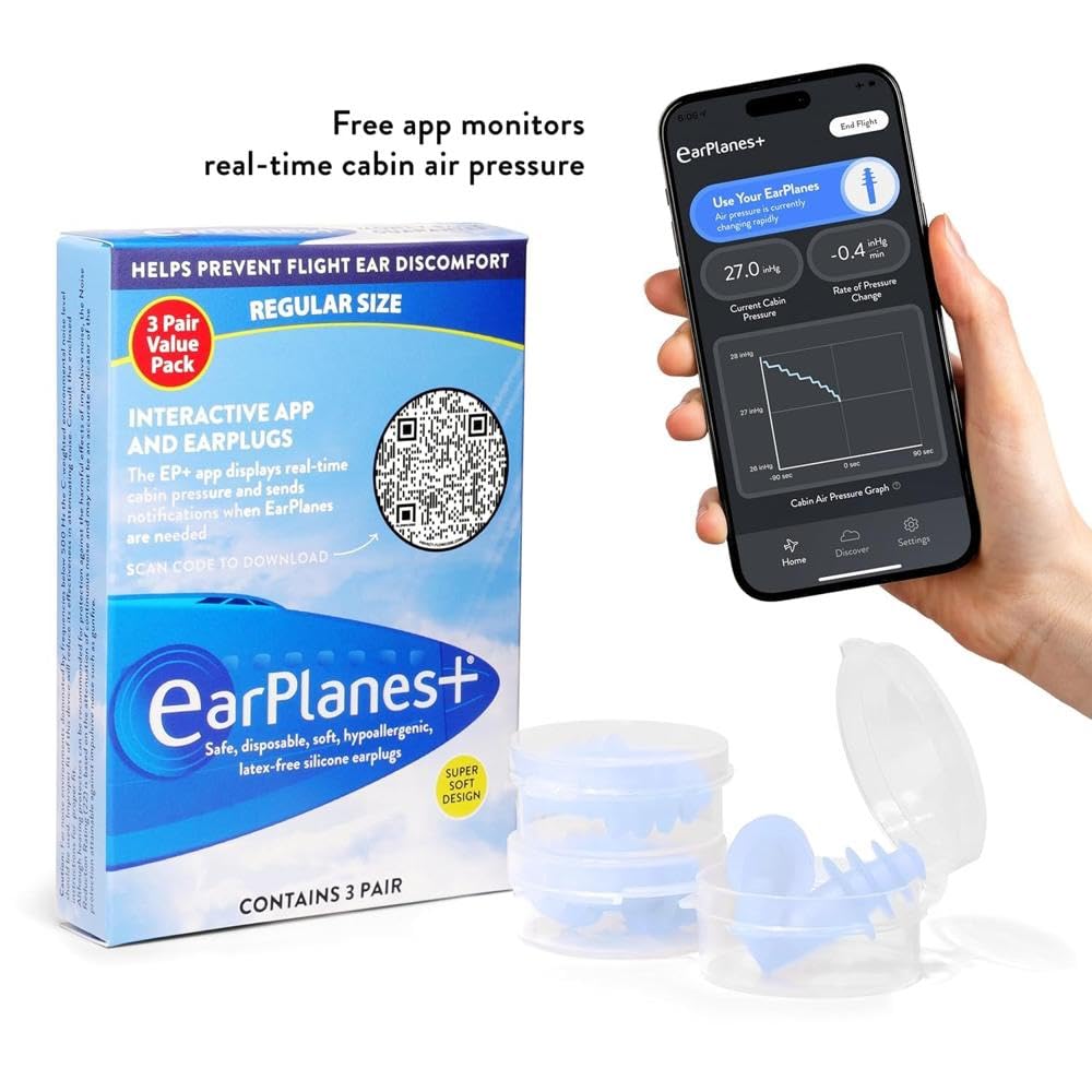 EarPlanes comparación de tamaño en mano ideal para llevar en viaje