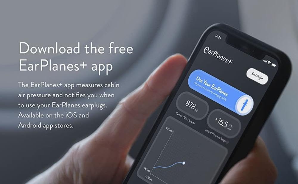 EarPlanes par en bolsa listo para embarque en aeropuerto