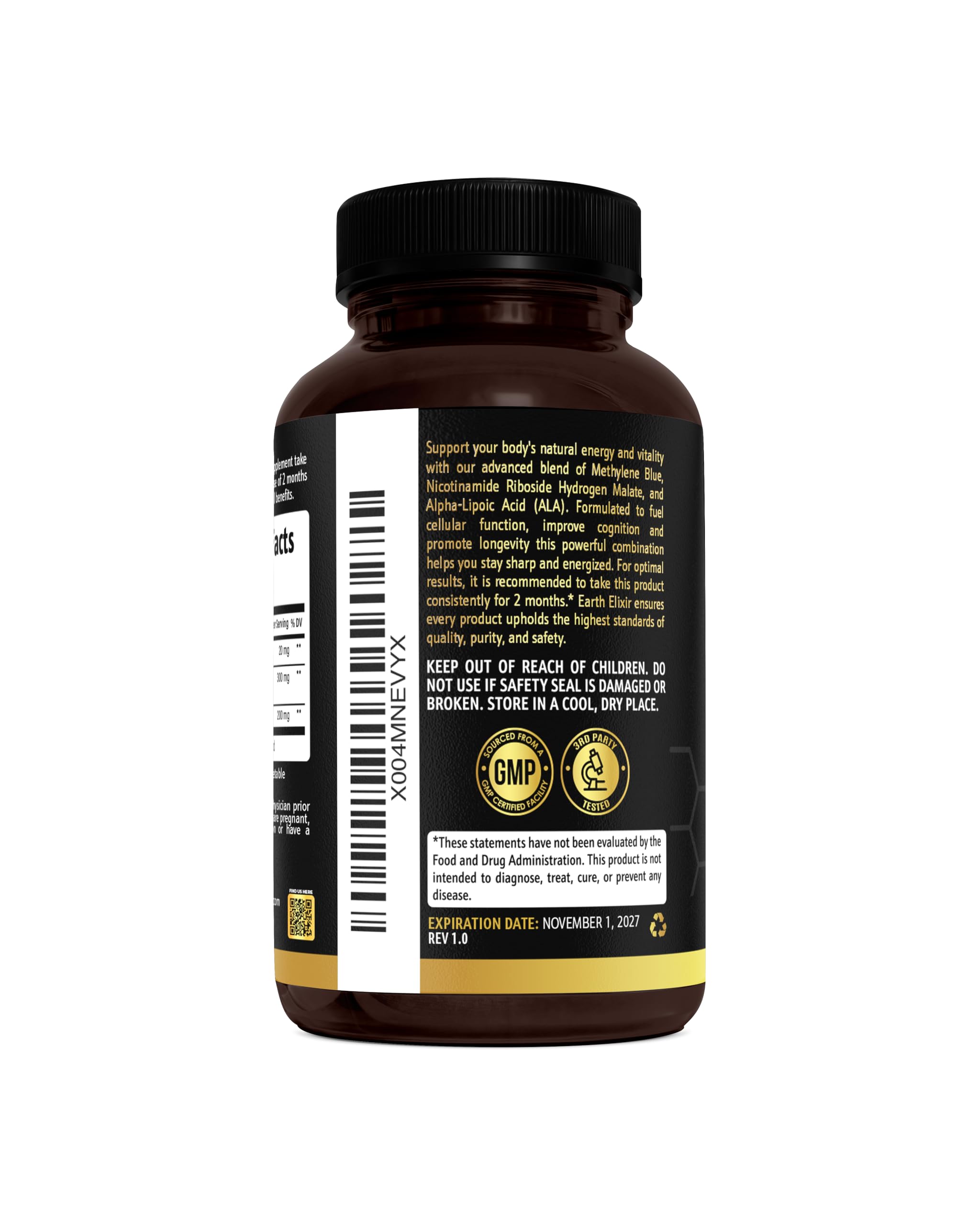 Earth Elixir caja abierta con botella que demuestra embalaje seguro