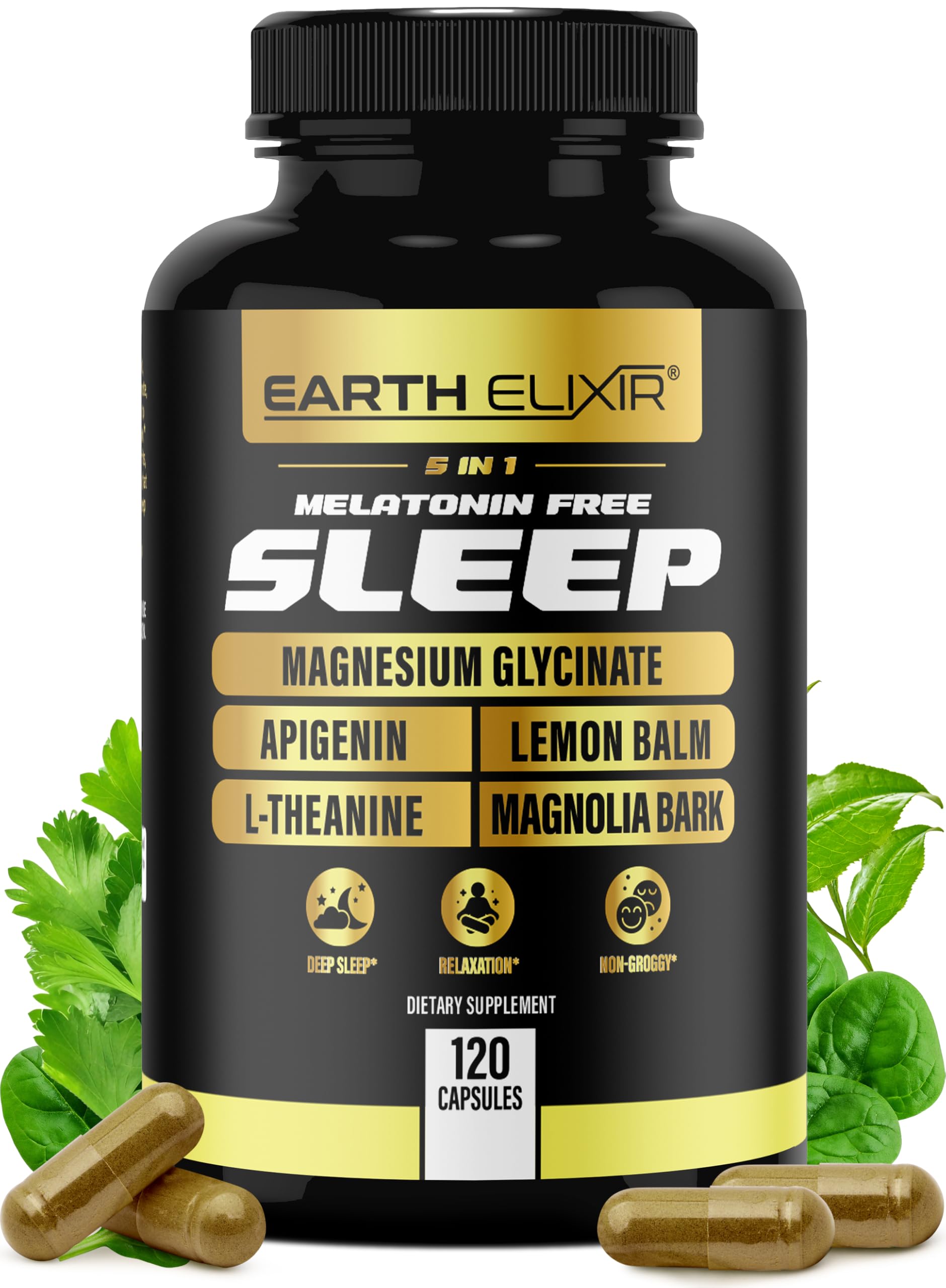 Earth Elixir frente del empaque mostrando beneficios y fórmula