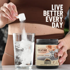 Earth Fed Muscle batido listo con polvo, integración sin alterar sabor
