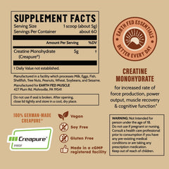Earth Fed Muscle frasco en mano para comparar tamaño y porciones
