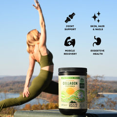 Earth Fed Muscle comparación de tamaño del envase para visualización práctica