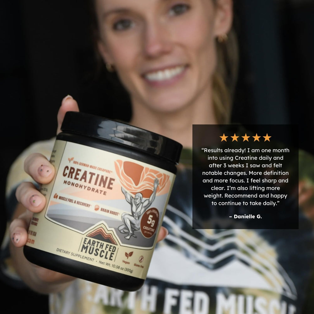 Earth Fed Muscle etiqueta nutricional legible, transparencia de ingredientes