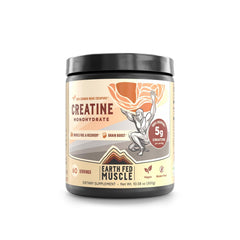 Earth Fed Muscle envase frontal mostrando diseño y tamaño, confianza de marca