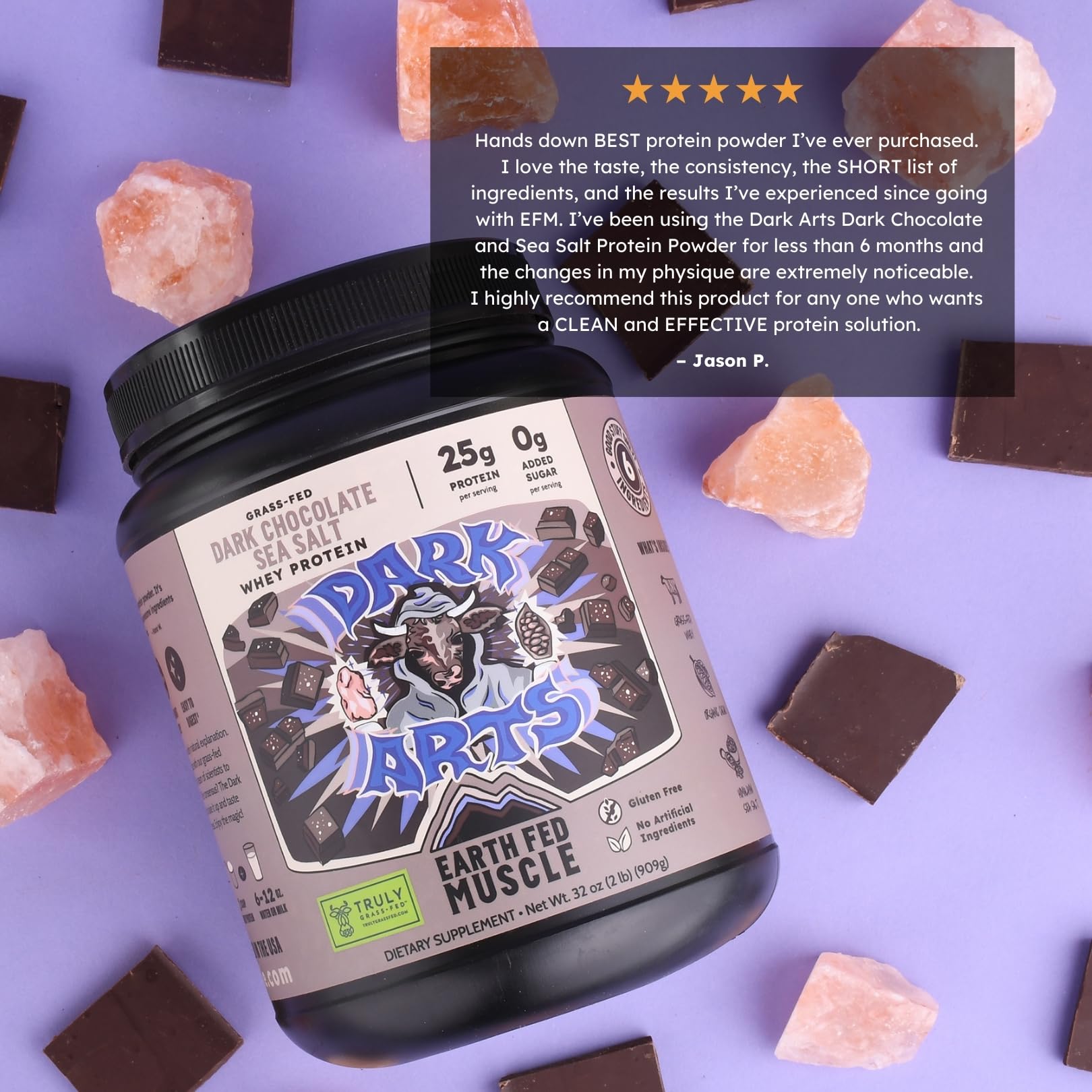 Earth Fed Muscle comparación de tamaño del envase 2 lb para porciones