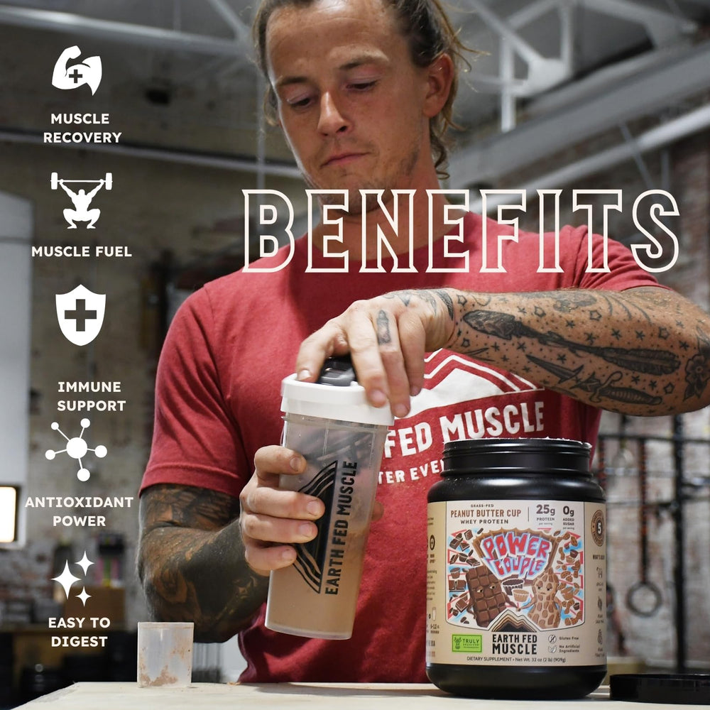 Comparación de tamaño del envase Earth Fed Muscle y raciones disponibles