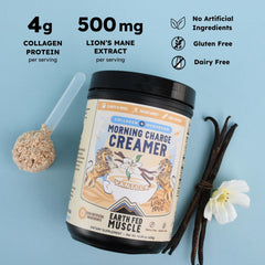 Earth Fed Muscle creamer disuelto en agua tibia para cold brew sin grumos
