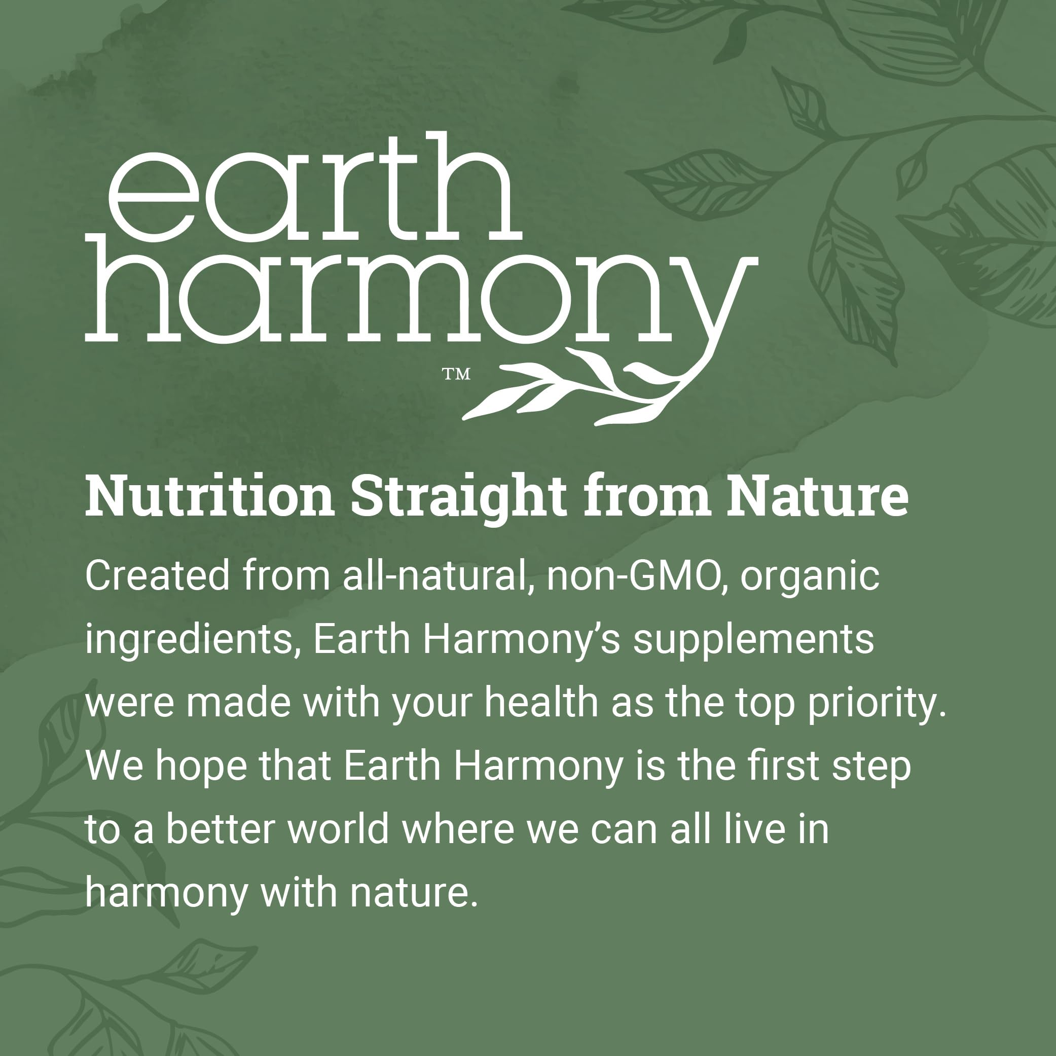 Earth Harmony Naturals etiqueta con número de lote y fecha para trazabilidad