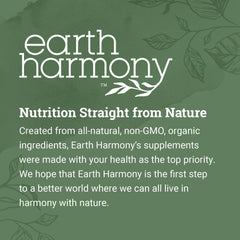 Earth Harmony Naturals etiqueta con número de lote y fecha para trazabilidad