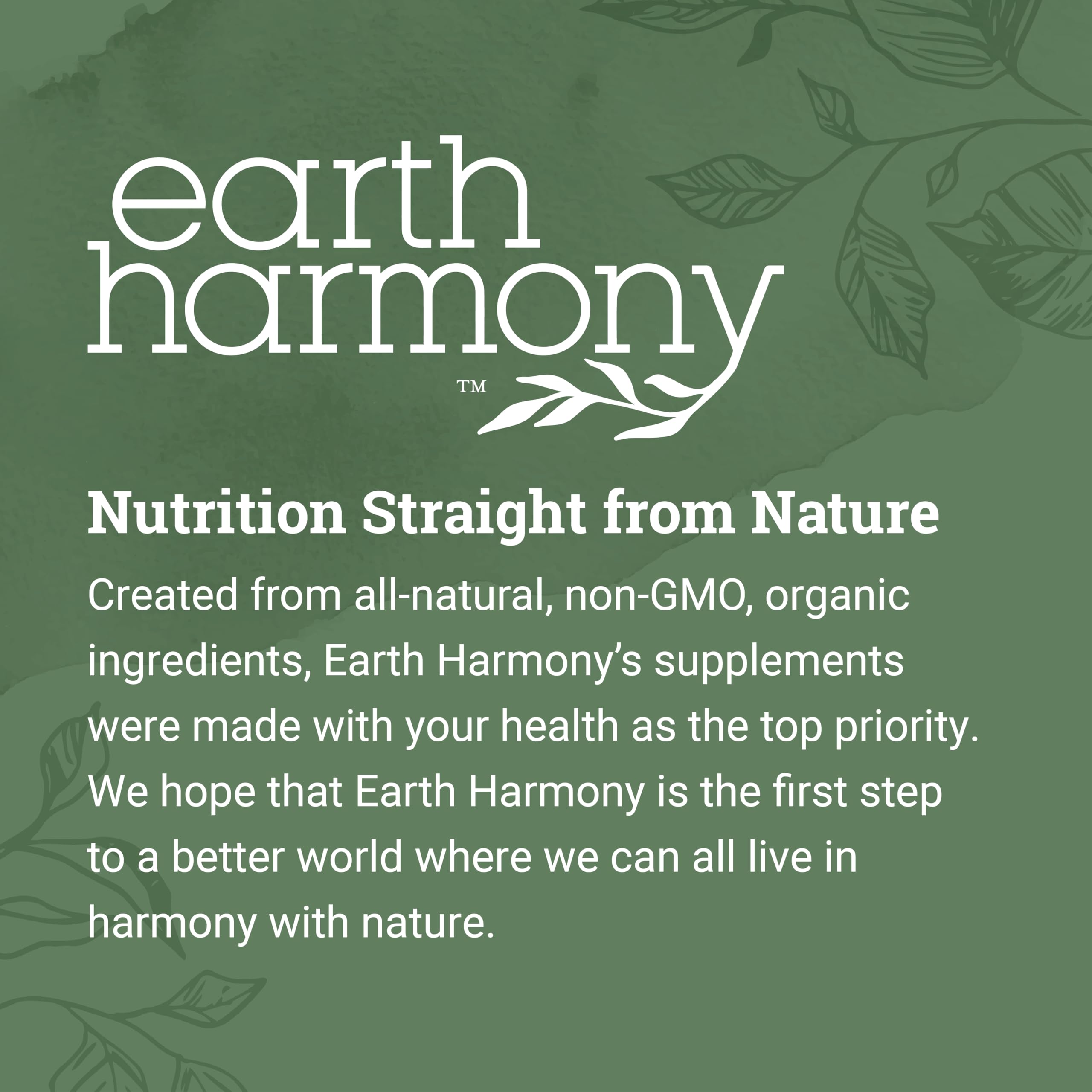 Earth Harmony Naturals suplemento en un baño natural estilo vida saludable