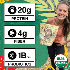 EarthChimp batido preparado en vaso listo para consumir y nutritivo