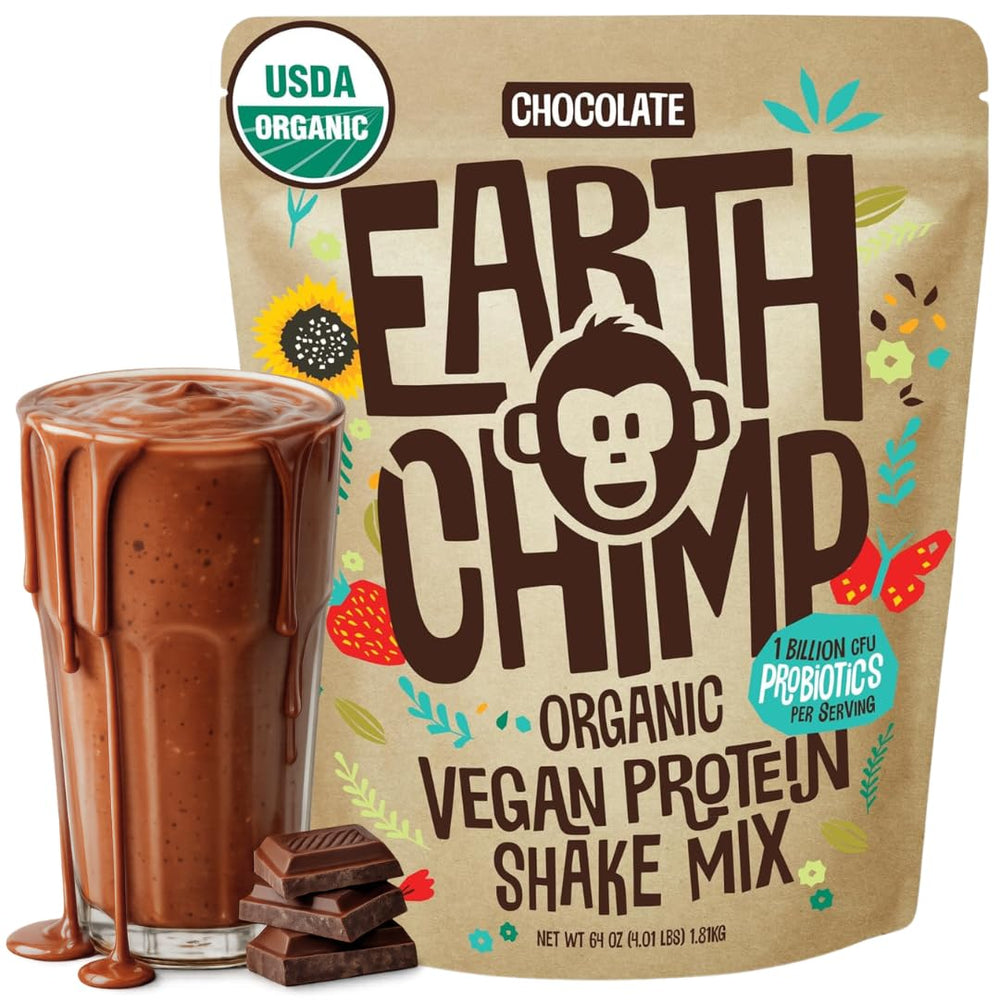 EarthChimp envase frontal chocolate mostrando la marca y beneficios