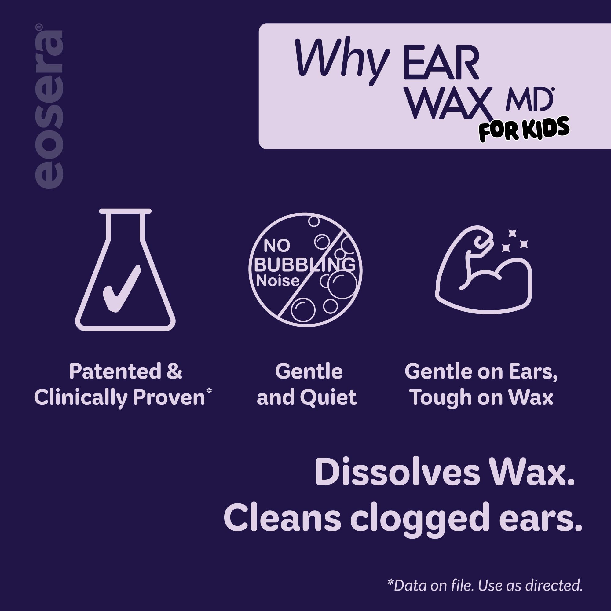 Earwax MD eosera textura de la solución en gotero, fórmula suave para cerumen