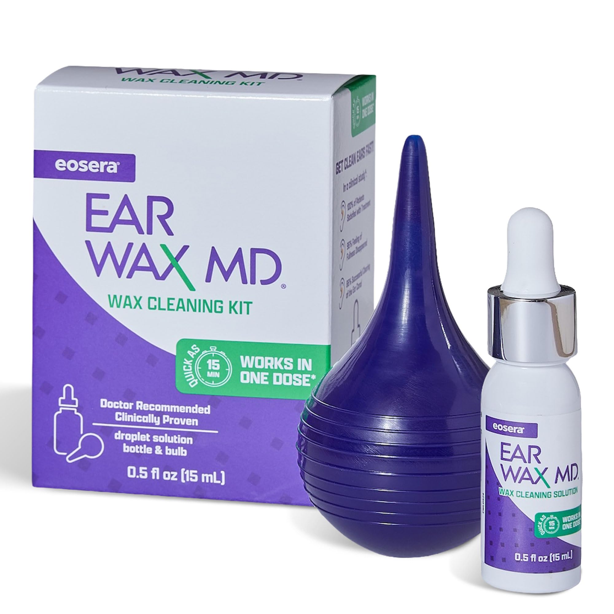 Earwax MD frente del empaque mostrando el kit y beneficios claros