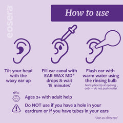 Persona usando Earwax MD para enjuague suave y controlado