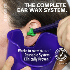 Earwax MD gotas y textura de solución, demostrando acción disolvente suave en cerumen