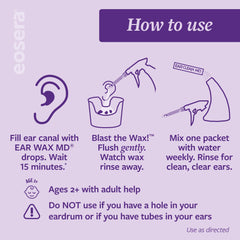 Earwax MD puntas de seguridad verdes que regulan presión para enjuagues más seguros