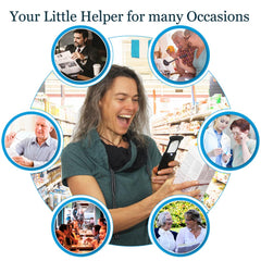 EASY MAGNIFIER en uso leyendo una etiqueta con mayor nitidez